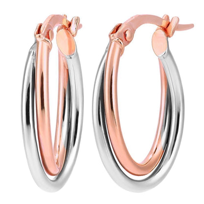 Hoop Earrings | 9ct Two-Tone Rose Gold