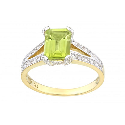 Peridot & Diamond Engagement Ring | 9ct Gold