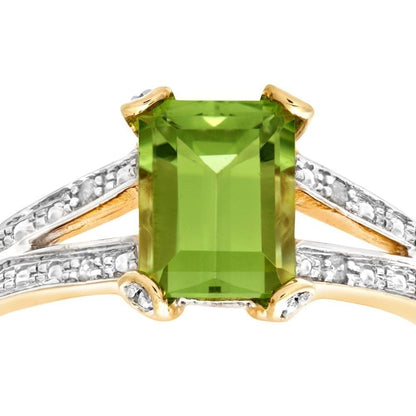 Peridot & Diamond Engagement Ring | 9ct Gold