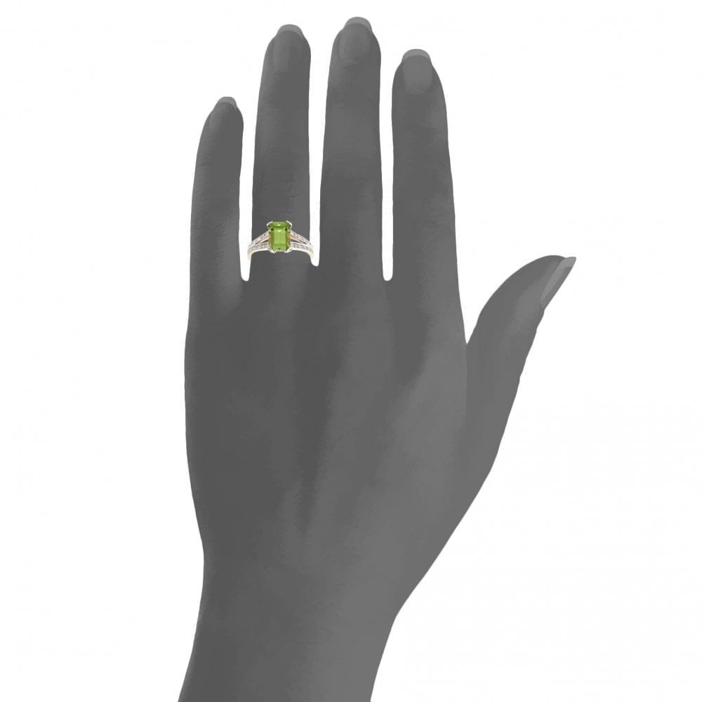 Peridot & Diamond Engagement Ring | 9ct Gold